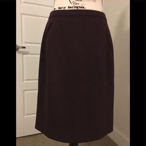 Ann Taylor LOFT Burgundy Knee Length Pencil Skirt